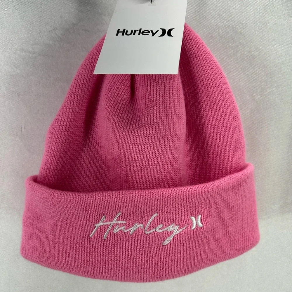 Hurley Script Cuff Beanie Pink OS